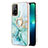Funda Silicona Gel Goma Patron de Moda Carcasa con Anillo de dedo Soporte Y05B para Oppo F19 Pro+ Plus 5G Verde