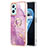 Funda Silicona Gel Goma Patron de Moda Carcasa con Anillo de dedo Soporte Y05B para Oppo K10 4G Purpura Claro