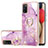 Funda Silicona Gel Goma Patron de Moda Carcasa con Anillo de dedo Soporte Y05B para Samsung Galaxy M02s Purpura Claro