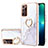 Funda Silicona Gel Goma Patron de Moda Carcasa con Anillo de dedo Soporte Y05B para Samsung Galaxy Note 20 Ultra 5G Blanco