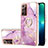 Funda Silicona Gel Goma Patron de Moda Carcasa con Anillo de dedo Soporte Y05B para Samsung Galaxy Note 20 Ultra 5G Purpura Claro