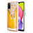 Funda Silicona Gel Goma Patron de Moda Carcasa con Anillo de dedo Soporte YB2 para Samsung Galaxy M02s Amarillo