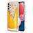 Funda Silicona Gel Goma Patron de Moda Carcasa con Anillo de dedo Soporte YB2 para Samsung Galaxy M32 5G Amarillo