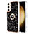 Funda Silicona Gel Goma Patron de Moda Carcasa con Anillo de dedo Soporte YB2 para Samsung Galaxy S22 Plus 5G Negro
