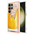 Funda Silicona Gel Goma Patron de Moda Carcasa con Anillo de dedo Soporte YB2 para Samsung Galaxy S22 Ultra 5G Amarillo