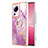 Funda Silicona Gel Goma Patron de Moda Carcasa con Anillo de dedo Soporte YB5 para Xiaomi Mi 13 Lite 5G Purpura Claro