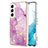 Funda Silicona Gel Goma Patron de Moda Carcasa para Samsung Galaxy S21 5G Purpura Claro