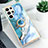 Funda Silicona Gel Goma Patron de Moda Carcasa S02 para Samsung Galaxy S22 Ultra 5G Azul