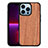 Funda Silicona Gel Goma Patron de Moda Carcasa S03 para Apple iPhone 13 Pro Max Marron Claro