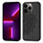 Funda Silicona Gel Goma Patron de Moda Carcasa S04 para Apple iPhone 13 Pro Max Negro