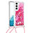 Funda Silicona Gel Goma Patron de Moda Carcasa Y03B para Samsung Galaxy S21 FE 5G Rosa Roja