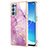 Funda Silicona Gel Goma Patron de Moda Carcasa Y05B para Oppo Reno6 Pro 5G Purpura Claro