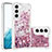Funda Silicona Gel Goma Patron de Moda Carcasa Y06B para Samsung Galaxy S22 Plus 5G Oro Rosa