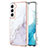 Funda Silicona Gel Goma Patron de Moda Carcasa Y11B para Samsung Galaxy S21 5G Blanco