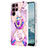 Funda Silicona Gel Goma Patron de Moda Carcasa Y13B para Samsung Galaxy S21 Ultra 5G Purpura Claro