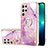 Funda Silicona Gel Goma Patron de Moda Carcasa Y16B para Samsung Galaxy S21 Ultra 5G Purpura Claro
