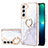 Funda Silicona Gel Goma Patron de Moda Carcasa Y16B para Samsung Galaxy S22 Plus 5G Blanco