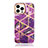 Funda Silicona Gel Goma Patron de Moda Carcasa YJ1 para Apple iPhone 13 Pro Max Morado