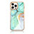 Funda Silicona Gel Goma Patron de Moda Carcasa YJ1 para Apple iPhone 13 Pro Max Verde