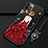 Funda Silicona Gel Goma Vestido de Novia Carcasa para Apple iPhone 12 Pro Rojo y Negro