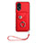 Funda Silicona Goma de Cuero Carcasa BF1 para Oppo A17 Rojo