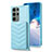 Funda Silicona Goma de Cuero Carcasa BF1 para Samsung Galaxy S22 Ultra 5G Azul Claro