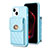 Funda Silicona Goma de Cuero Carcasa BF2 para Apple iPhone 14 Plus Azul