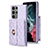 Funda Silicona Goma de Cuero Carcasa BF3 para Samsung Galaxy S22 Ultra 5G Purpura Claro