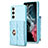 Funda Silicona Goma de Cuero Carcasa BF3 para Samsung Galaxy S23 Plus 5G Azul Claro