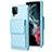 Funda Silicona Goma de Cuero Carcasa BF6 para Samsung Galaxy A12 Azul Cielo