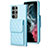 Funda Silicona Goma de Cuero Carcasa BF6 para Samsung Galaxy S22 Ultra 5G Azul Claro