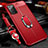Funda Silicona Goma de Cuero Carcasa con Magnetico Anillo de dedo Soporte N02 para Samsung Galaxy Note 20 5G Rojo