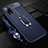 Funda Silicona Goma de Cuero Carcasa con Magnetico Anillo de dedo Soporte para Huawei Honor Play4 Pro 5G Azul