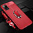 Funda Silicona Goma de Cuero Carcasa con Magnetico Anillo de dedo Soporte para Huawei Honor Play4 Pro 5G Rojo