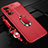 Funda Silicona Goma de Cuero Carcasa con Magnetico Anillo de dedo Soporte para Oppo K7x 5G Rojo