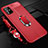 Funda Silicona Goma de Cuero Carcasa con Magnetico Anillo de dedo Soporte para Samsung Galaxy A51 4G Rojo