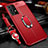 Funda Silicona Goma de Cuero Carcasa con Magnetico Anillo de dedo Soporte para Samsung Galaxy A52s 5G Rojo