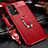 Funda Silicona Goma de Cuero Carcasa con Magnetico Anillo de dedo Soporte para Samsung Galaxy M32 5G Rojo