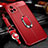 Funda Silicona Goma de Cuero Carcasa con Magnetico Anillo de dedo Soporte para Vivo V20 Pro 5G Rojo