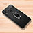 Funda Silicona Goma de Cuero Carcasa con Magnetico Anillo de dedo Soporte para Xiaomi Redmi Note 7 Pro Negro
