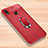 Funda Silicona Goma de Cuero Carcasa con Magnetico Anillo de dedo Soporte para Xiaomi Redmi Note 7 Pro Rojo