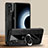 Funda Silicona Goma de Cuero Carcasa con Magnetico Anillo de dedo Soporte PB1 para Xiaomi Mi 12T 5G Negro