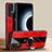 Funda Silicona Goma de Cuero Carcasa con Magnetico Anillo de dedo Soporte PB1 para Xiaomi Mi 12T 5G Rojo
