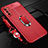 Funda Silicona Goma de Cuero Carcasa con Magnetico Anillo de dedo Soporte S01 para Huawei Mate 40 Lite 5G Rojo