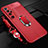 Funda Silicona Goma de Cuero Carcasa con Magnetico Anillo de dedo Soporte S01 para Xiaomi Mi 10 Ultra Rojo