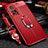 Funda Silicona Goma de Cuero Carcasa con Magnetico Anillo de dedo Soporte S01 para Xiaomi Mi 10T 5G Rojo