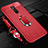 Funda Silicona Goma de Cuero Carcasa con Magnetico Anillo de dedo Soporte S01 para Xiaomi Redmi 8 Rojo