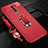Funda Silicona Goma de Cuero Carcasa con Magnetico Anillo de dedo Soporte S01 para Xiaomi Redmi 9 Rojo