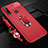 Funda Silicona Goma de Cuero Carcasa con Magnetico Anillo de dedo Soporte S02 para Oppo A31 Rojo