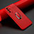 Funda Silicona Goma de Cuero Carcasa con Magnetico Anillo de dedo Soporte S02 para Samsung Galaxy S21 5G Rojo